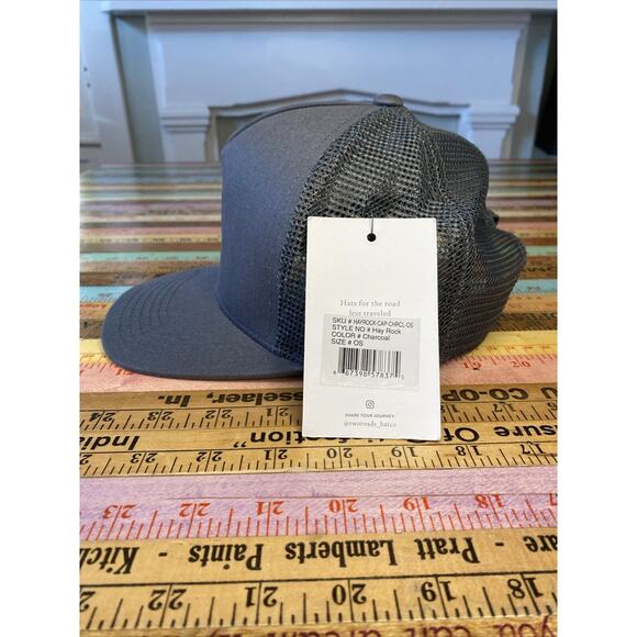 Two Roads Hat Co Snap Back Mesh Hat 5 Panel Hay Rock Cap Gray Adjustable Trucker - Picture 8 of 12